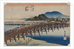 Yahagi Bridge at Okazaki, From the series Fifty-Three Stations of the Tokaido, 1833 by Ando Hiroshige