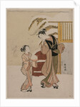 Young Woman Admiring a Snow Rabbit, late 1760s by Suzuki Harunobu