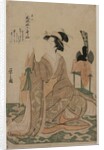 Young Woman Kneeling by a Stand with a Ceremonial Cap…, mid 1790s by Ch?bunsai Eishi