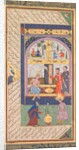 Zulaykha in her palace and as an old woman with Joseph, from a Panj Ganj…, 1603-1 by Mushfiq; others