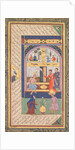 Zulaykha in her palace and as an old woman with Joseph, from a Panj Ganj…, 1603-1 by Mushfiq; others
