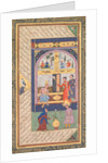 Zulaykha in her palace and as an old woman with Joseph, from a Panj Ganj…, 1603-1 by Mushfiq; others