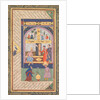 Zulaykha in her palace and as an old woman with Joseph, from a Panj Ganj…, 1603-1 by Mushfiq; others
