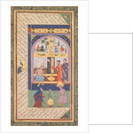 Zulaykha in her palace and as an old woman with Joseph, from a Panj Ganj…, 1603-1 by Mushfiq; others