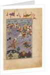 Rustam meets the challenge of Ashkabus, from a Shah-nama of Firdausi…c1590-1600 by Unknown