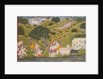 Krishna Returns with the Cowherds to Braj, from a Bhagavata Purana, c. 1830 by Unknown