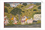 Krishna Returns with the Cowherds to Braj, from a Bhagavata Purana, c. 1830 by Unknown