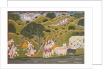 Krishna Returns with the Cowherds to Braj, from a Bhagavata Purana, c. 1830 by Unknown