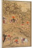 Hunting with falcons in a landscape; Verso: Calligraphy of Chaghatai Turkish poems…, c. 1558-60 by Abd al-Samad (attributed to)