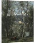 A Woman Gathering Faggots at Ville-d'Avray, ca. 1871-74 by Jean-Baptiste-Camille Corot
