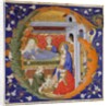Manuscript Illumination with the Birth of the Virgin in an Initial G, from a Gradual, ca. 1375 by Silvestro dei Gherarducci