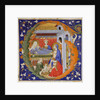 Manuscript Illumination with the Birth of the Virgin in an Initial G, from a Gradual, ca. 1375 by Silvestro dei Gherarducci