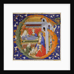 Manuscript Illumination with the Birth of the Virgin in an Initial G, from a Gradual, ca. 1375 by Silvestro dei Gherarducci