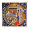 Manuscript Illumination with the Birth of the Virgin in an Initial G, from a Gradual, ca. 1375 by Silvestro dei Gherarducci