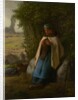 Shepherdess Seated on a Rock, 1856 by Jean Francois Millet