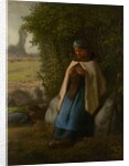 Shepherdess Seated on a Rock, 1856 by Jean Francois Millet