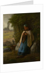 Shepherdess Seated on a Rock, 1856 by Jean Francois Millet