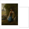 Shepherdess Seated on a Rock, 1856 by Jean Francois Millet
