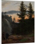 Two Men before a Waterfall at Sunset, 1823 by Johan Christian Dahl