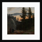 Two Men before a Waterfall at Sunset, 1823 by Johan Christian Dahl