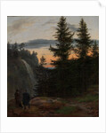 Two Men before a Waterfall at Sunset, 1823 by Johan Christian Dahl
