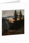 Two Men before a Waterfall at Sunset, 1823 by Johan Christian Dahl