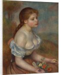 A Young Girl with Daisies, 1889 by Pierre-Auguste Renoir