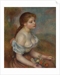 A Young Girl with Daisies, 1889 by Pierre-Auguste Renoir