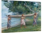 Girls Carrying a Canoe, Vaiala in Samoa, 1891 by John La Farge