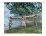 Girls Carrying a Canoe, Vaiala in Samoa, 1891 by John La Farge