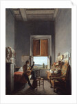 Léon Pallière in His Room at the Villa Medici, Rome, 1817 by Jean Alaux