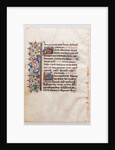 Manuscript Leaf, from a Book of Hours, 15th century by Unknown