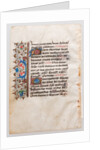 Manuscript Leaf, from a Book of Hours, 15th century by Unknown