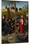 Christ Carrying the Cross, with the Crucifixion; The Resurrection, with the Pilgrims…, ca. 1510 by Gerard David