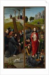 Christ Carrying the Cross, with the Crucifixion; The Resurrection, with the Pilgrims…, ca. 1510 by Gerard David