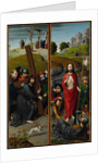 Christ Carrying the Cross, with the Crucifixion; The Resurrection, with the Pilgrims…, ca. 1510 by Gerard David