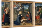 The Nativity with Donors and Saints Jerome and Leonard, ca. 1510-15 by Gerard David