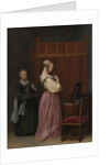 A Young Woman at Her Toilet with a Maid, ca. 1650-51 by Gerard Terborch II