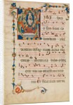 Manuscript Leaf with the Assumption of the Virgin in an Initial V, from an Antiphonary, ca. 1340 by Niccolò di ser Sozzo