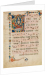 Manuscript Leaf with the Assumption of the Virgin in an Initial V, from an Antiphonary, ca. 1340 by Niccolò di ser Sozzo
