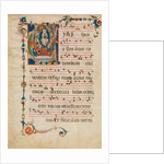 Manuscript Leaf with the Assumption of the Virgin in an Initial V, from an Antiphonary, ca. 1340 by Niccolò di ser Sozzo