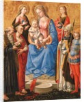 Madonna and Child with Six Saints, late 1440s by Pesello Peselli