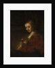 Woman with a Pink, early 1660s by Rembrandt Harmensz van Rijn