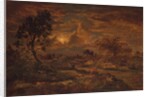 Sunset near Arbonne, ca. 1860-65 by Theodore Rousseau