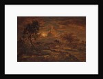 Sunset near Arbonne, ca. 1860-65 by Theodore Rousseau