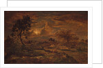 Sunset near Arbonne, ca. 1860-65 by Theodore Rousseau