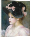 Young Girl in a Pink-and-Black Hat, ca. 1891 by Pierre-Auguste Renoir