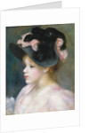 Young Girl in a Pink-and-Black Hat, ca. 1891 by Pierre-Auguste Renoir
