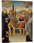 Saints Nicholas of Tolentino, Roch, Sebastian, and Bernardino of Siena…, 1481 by Benozzo Gozzoli