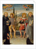 Saints Nicholas of Tolentino, Roch, Sebastian, and Bernardino of Siena…, 1481 by Benozzo Gozzoli